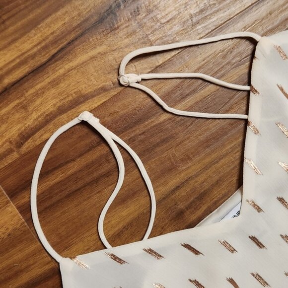 Nine West Ivory w/ Rose Gold Details Tank Top Size Small - Picture 5 of 6